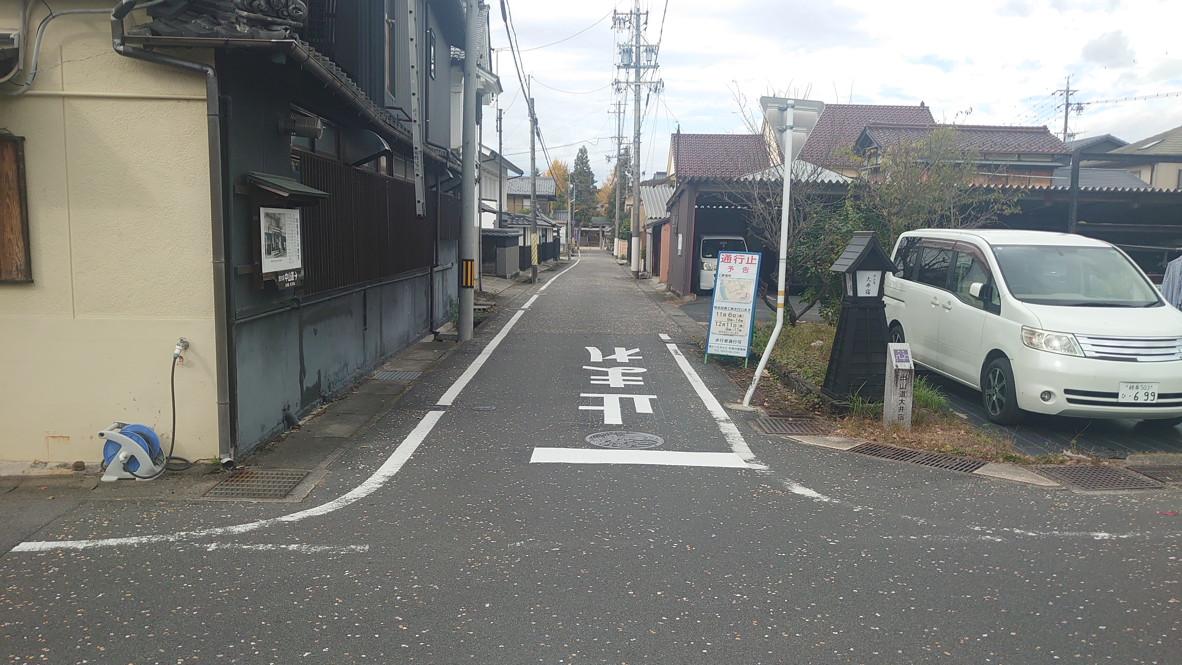 【福女チャレンジ】まっすぐ行くと市神神社。走行方向は上。